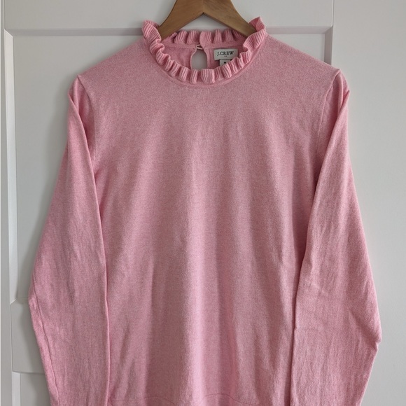 J.Crew Pink Ruffleneck Sweater - Picture 3 of 5